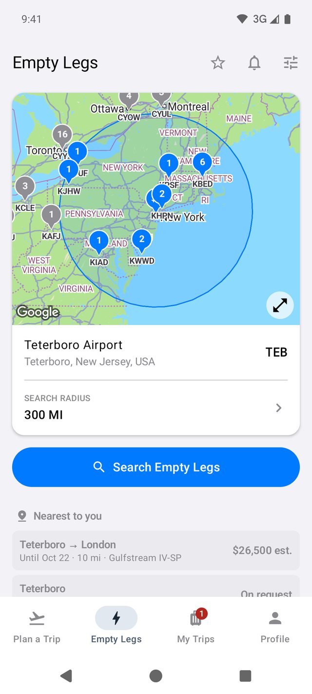 Empty legs on Android