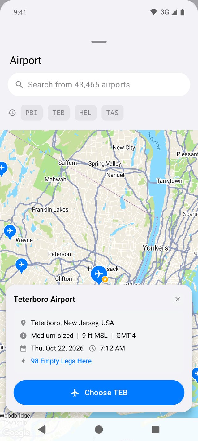 Airport picker on Android