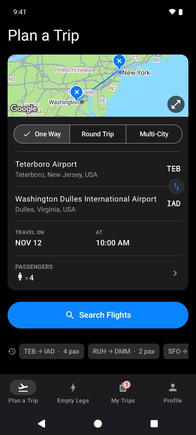 Plan a trip on Android