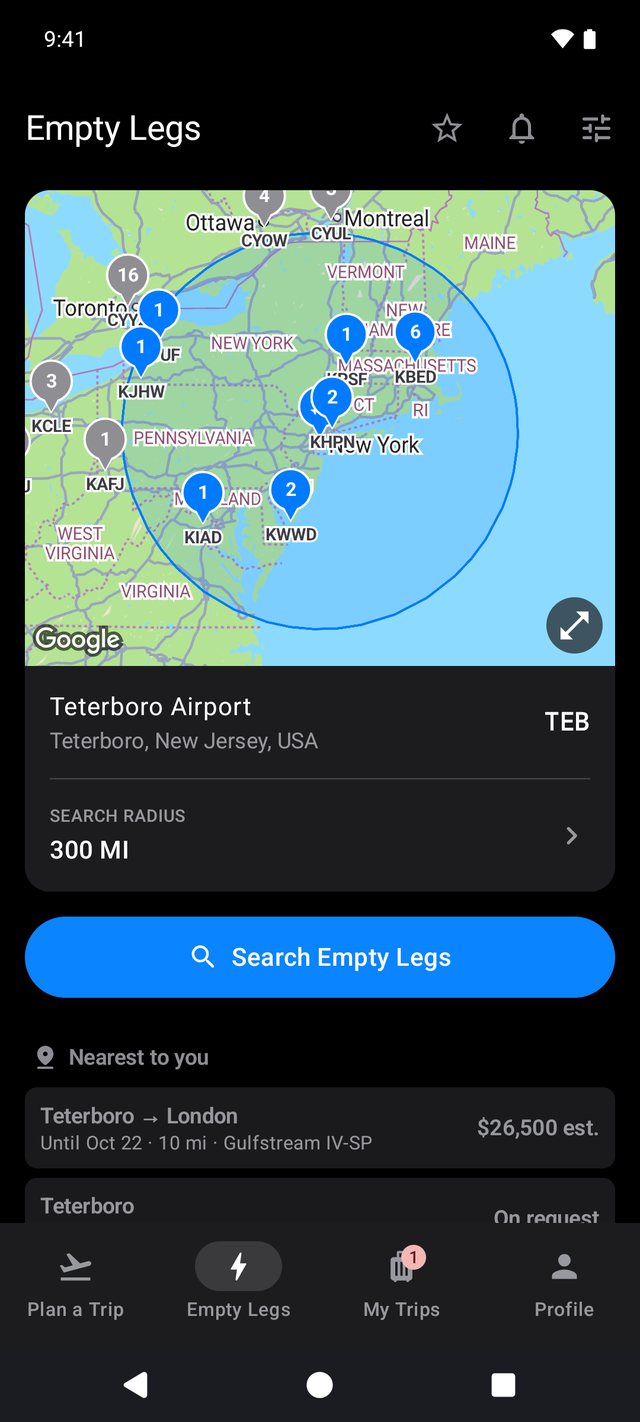Empty legs on Android