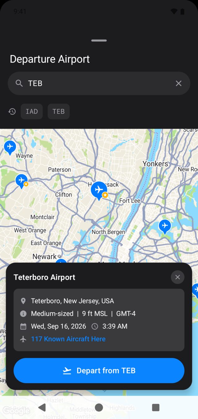 Airport picker on Android