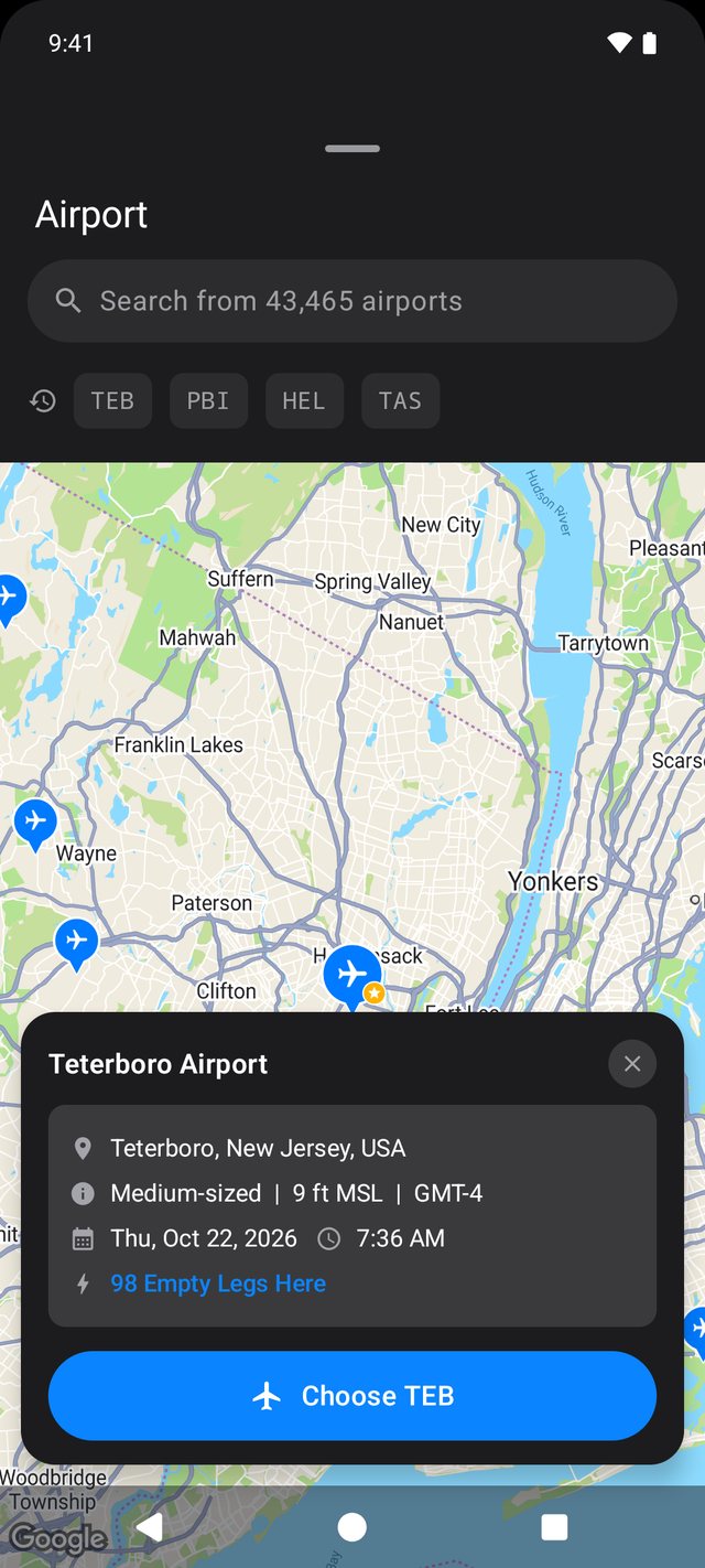 Airport picker on Android