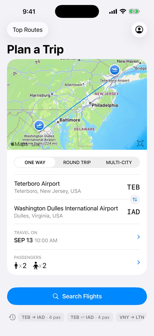 Plan a trip on iPhone