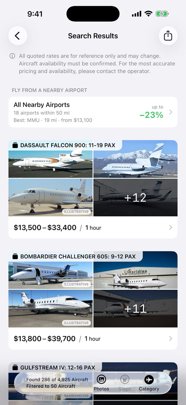 Search results on iPhone