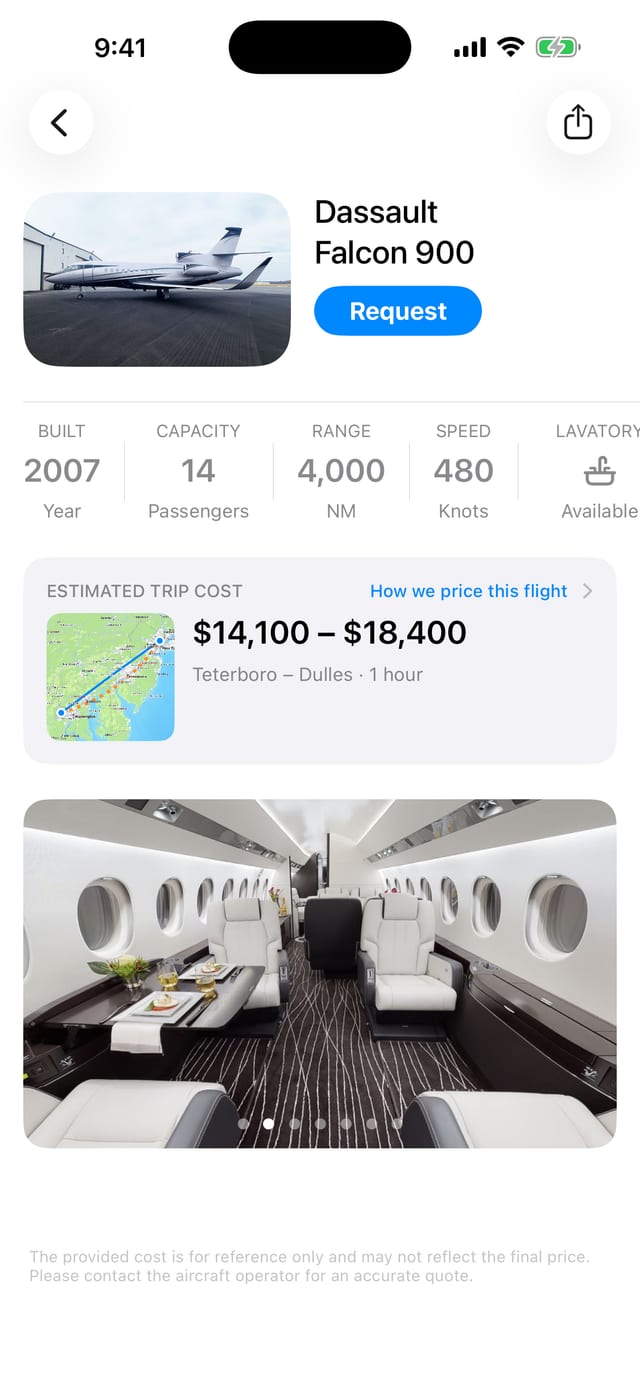 Aircraft details on iPhone