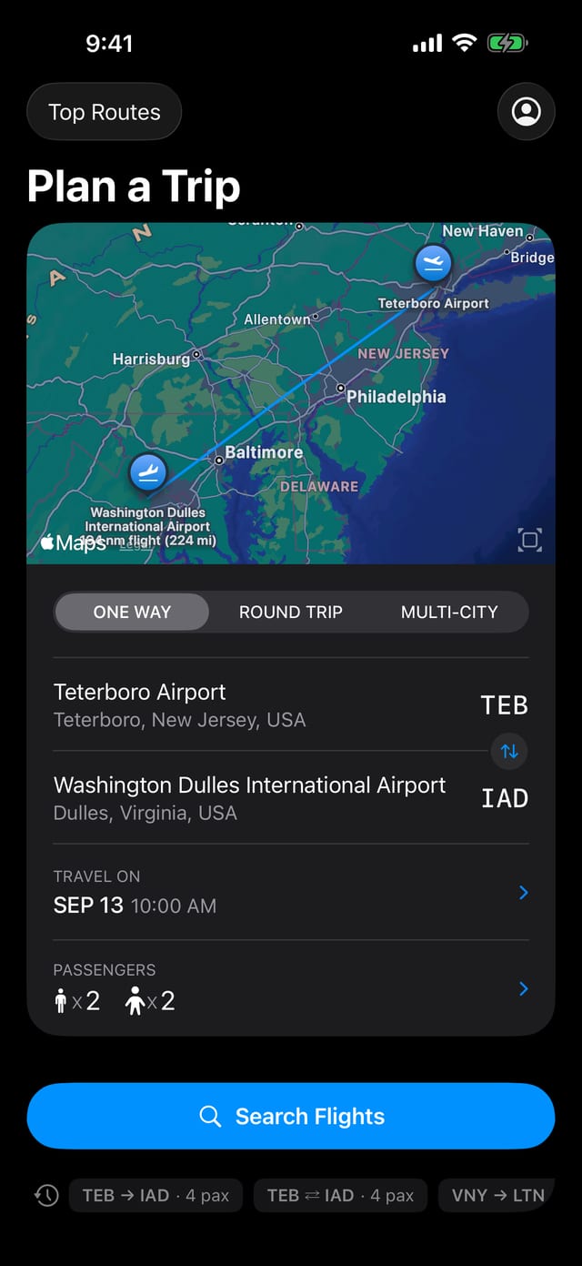 Plan a trip on iPhone
