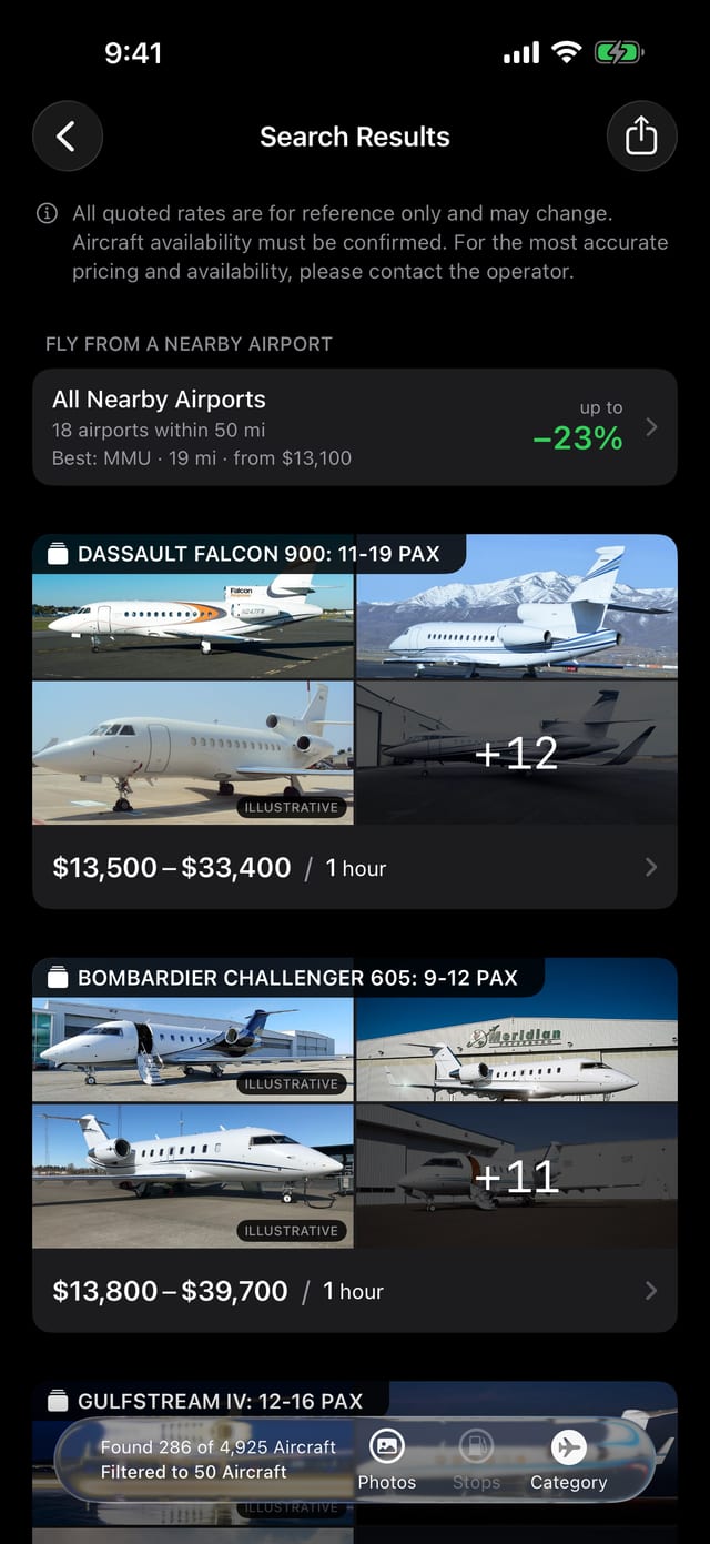 Search results on iPhone