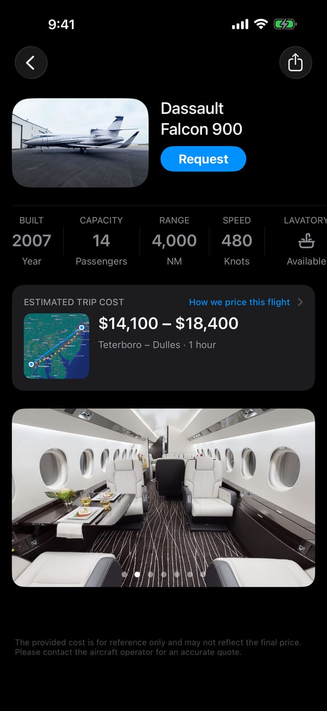 Aircraft details on iPhone