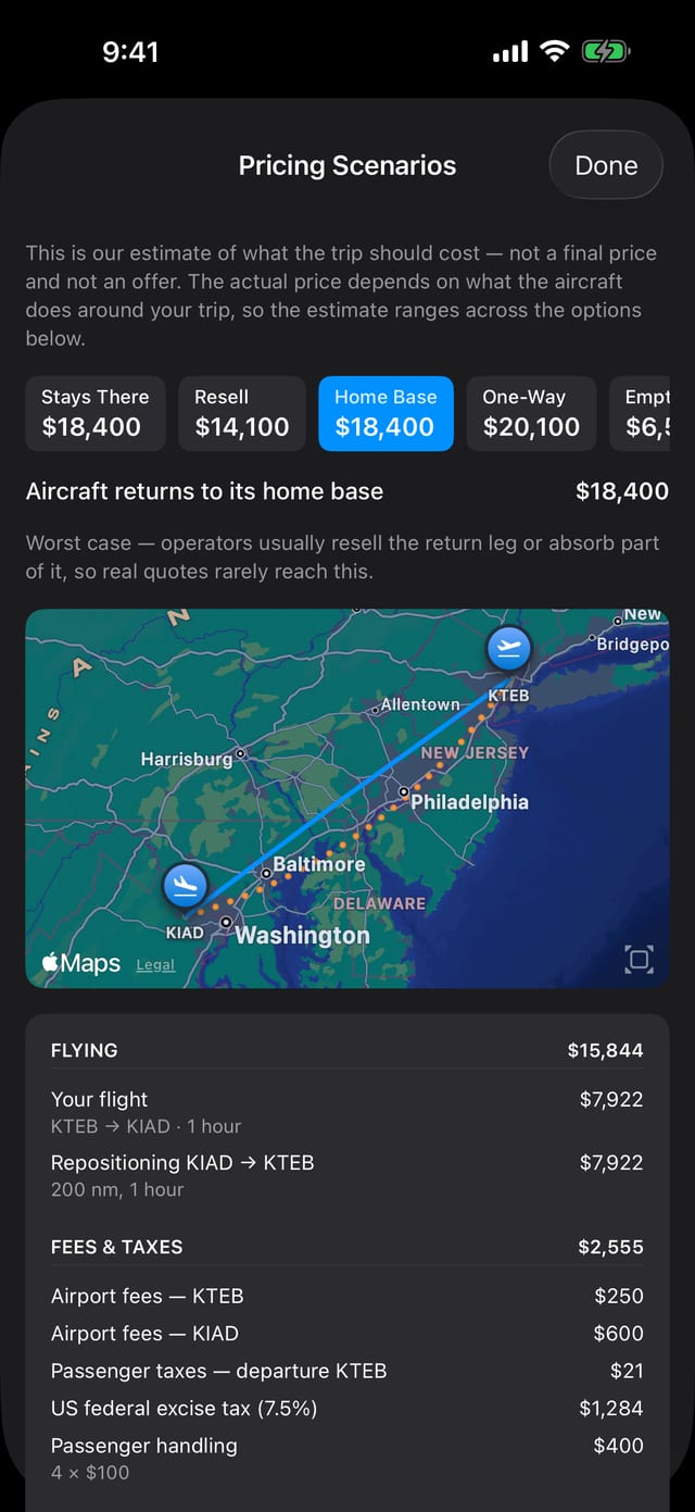 Cost scenarios on iPhone