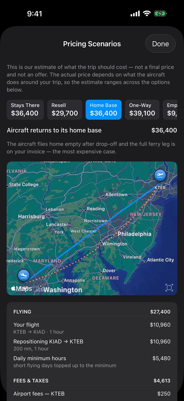 Cost scenarios on iPhone