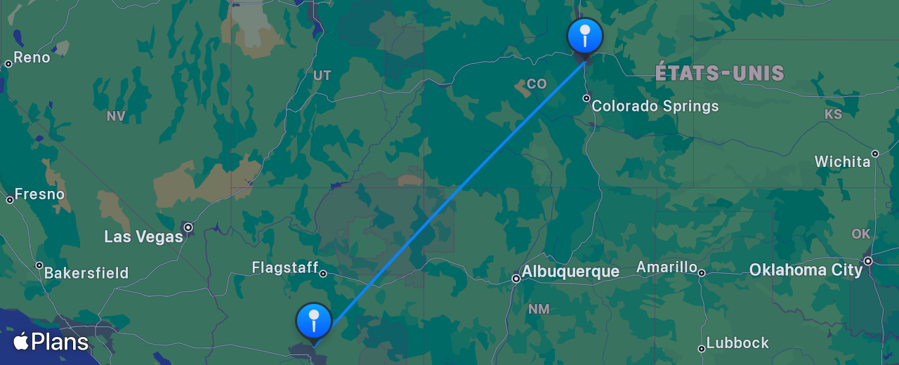 Carte du vol de Denver vers Scottsdale