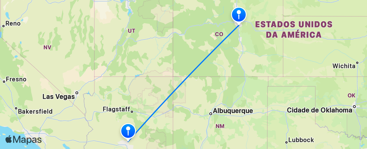 Mapa do voo de Scottsdale para Denver